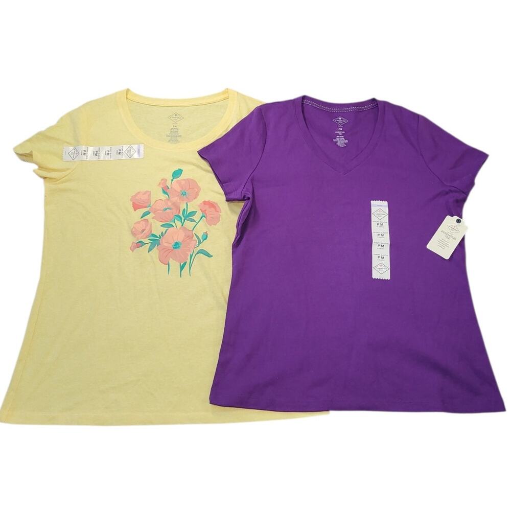 St Johns Bay Petite Medium Tee Bundle NWT 2 Short Sleeve Tops Casual